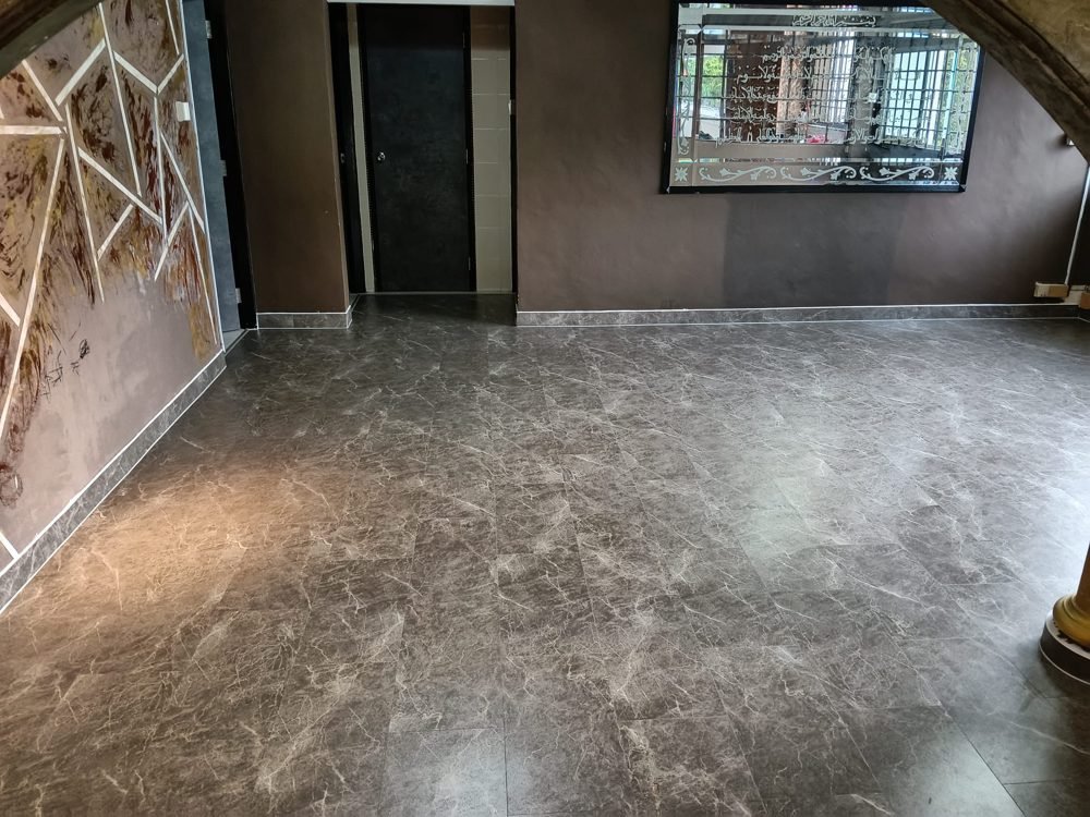 Basel Marble vinyl flooring installed